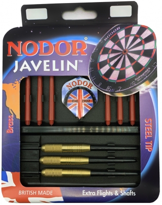 Набор из дротиков Nodor Javelin Brass steeltip 18gr и аксессуаров